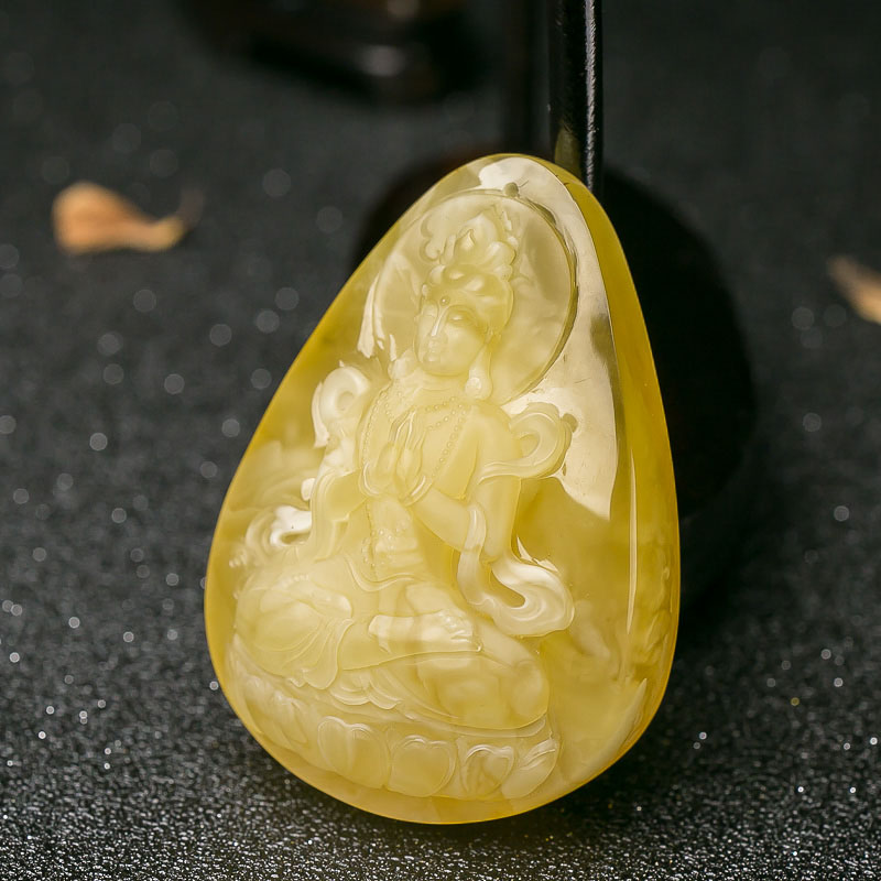 蜜蜡观音吊坠-红掌柜