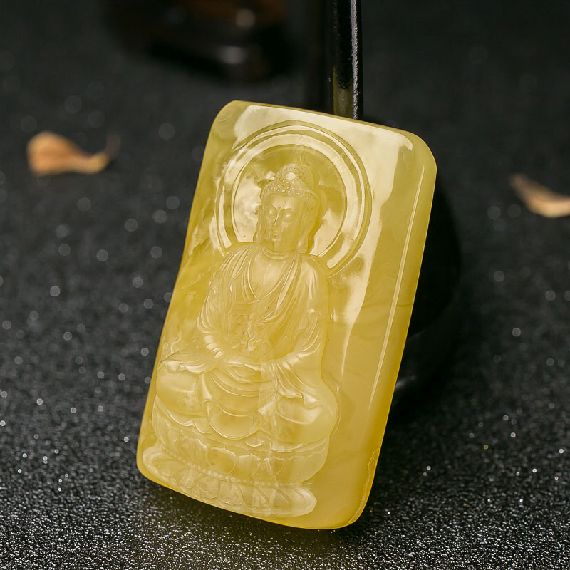 蜜蜡大日如来吊坠-红掌柜