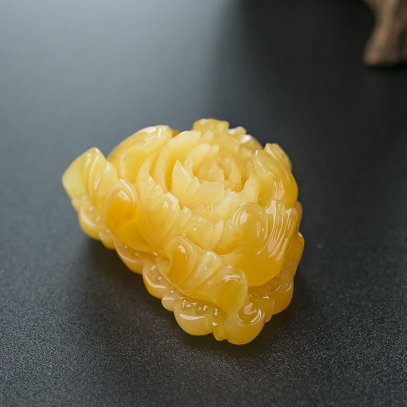 波罗的海天然蜜蜡牡丹花吊坠-红掌柜