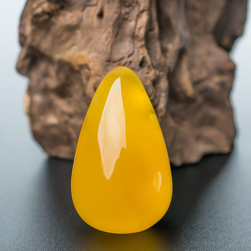 鸡油黄蜜蜡水滴吊坠-红掌柜