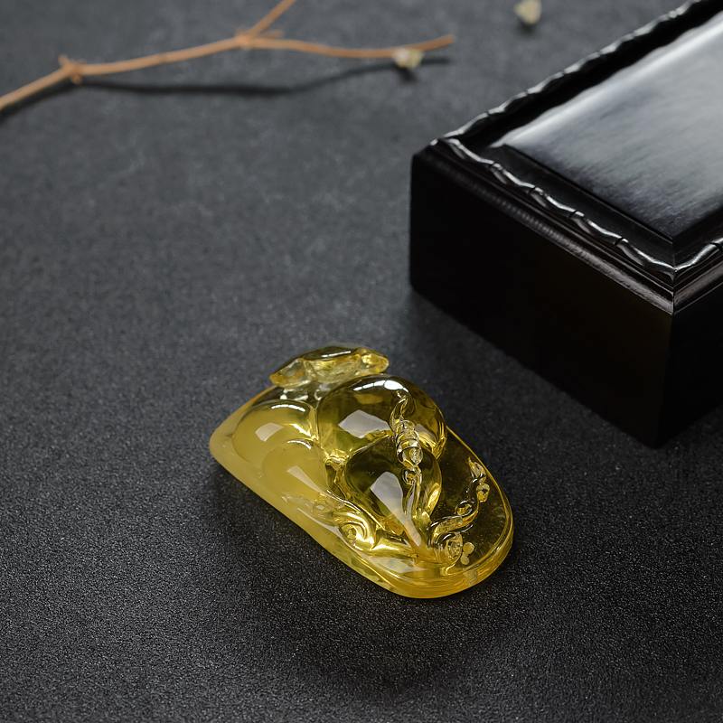 天然蜜蜡吊坠-红掌柜