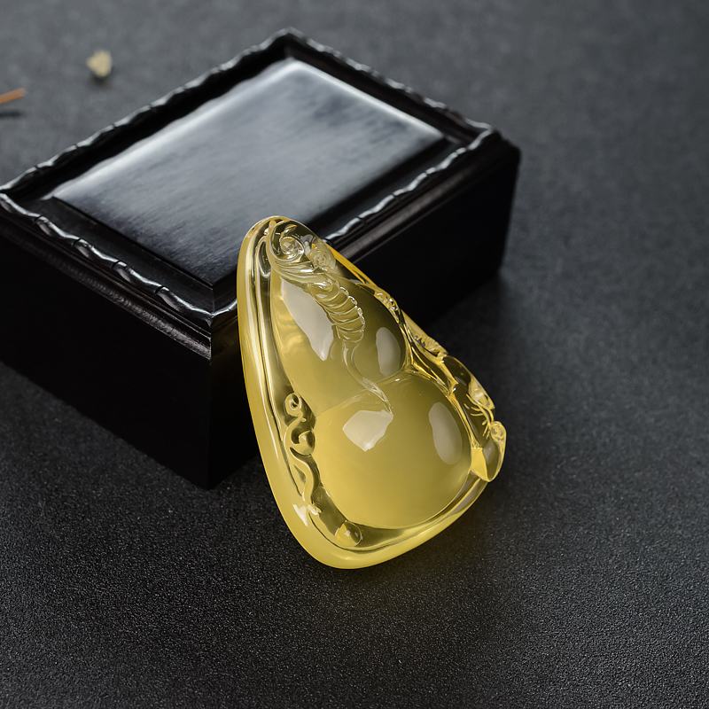 鸡油黄蜜蜡吊坠-红掌柜