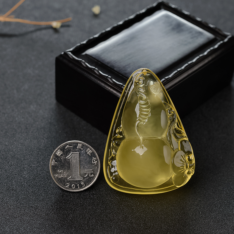 天然蜜蜡葫芦吊坠-红掌柜