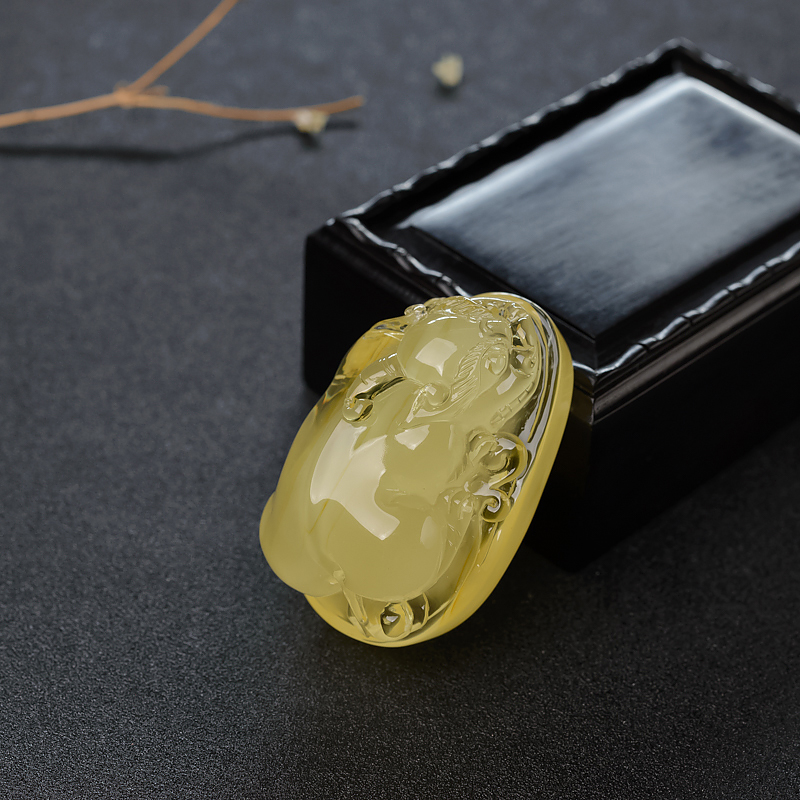 蜜蜡貔貅吊坠-红掌柜