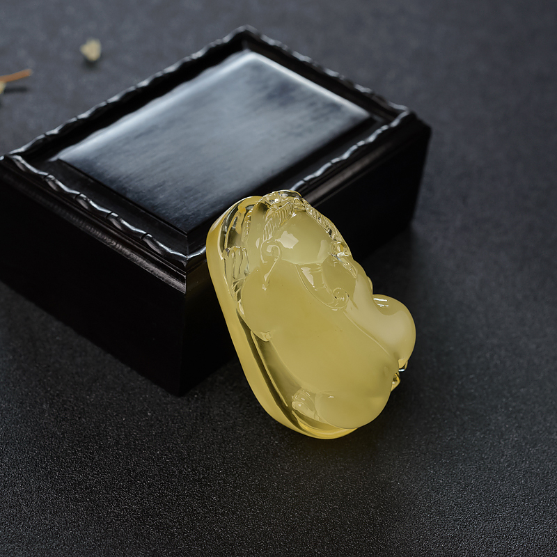 鸡油黄蜜蜡吊坠-红掌柜