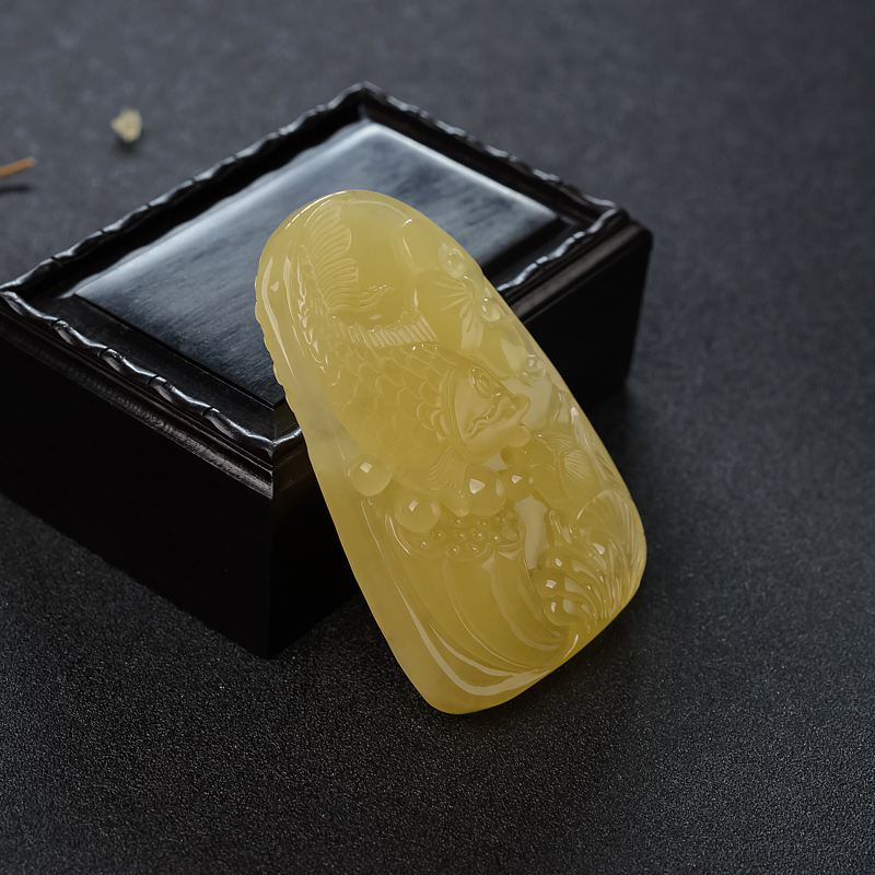 鸡油黄蜜蜡吊坠-红掌柜