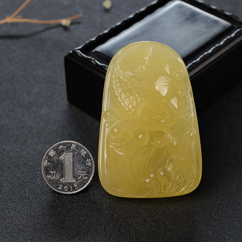 天然波罗的海鸡油黄蜜蜡吊坠-红掌柜