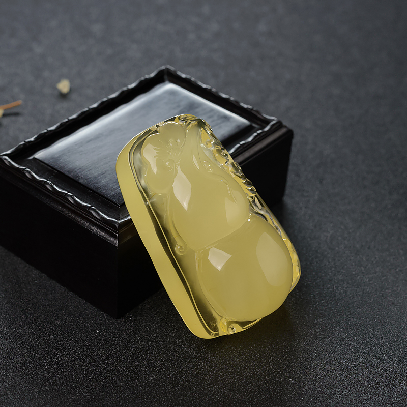 鸡油黄蜜蜡吊坠-红掌柜