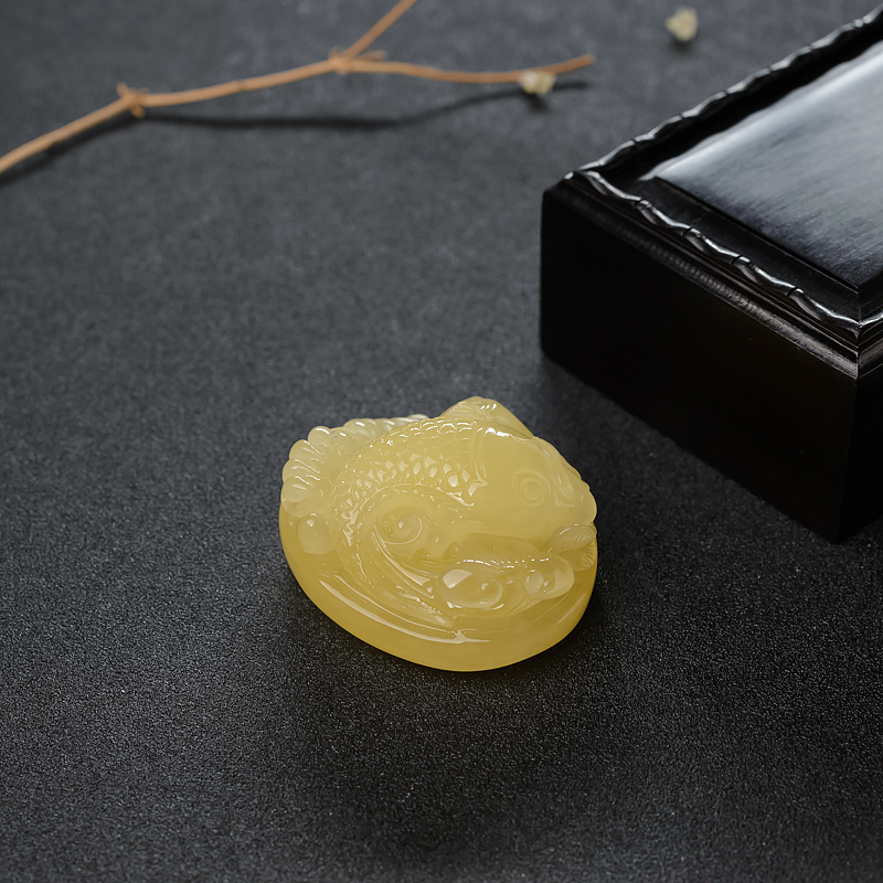 天然波罗的海蜜蜡连年有余吊坠-红掌柜