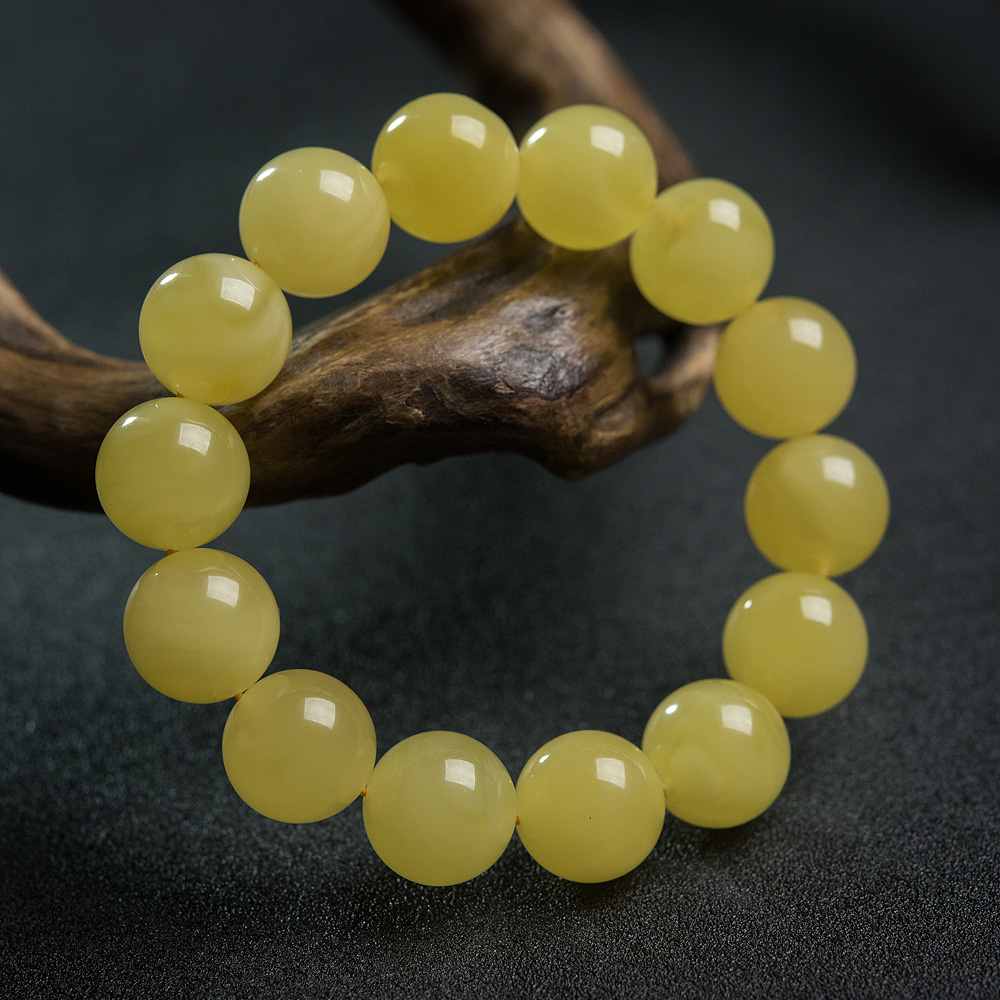 蜜蜡单圈手串-红掌柜