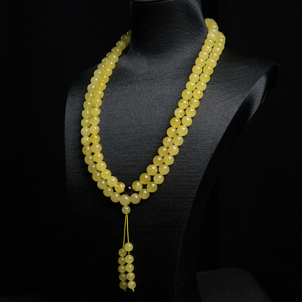 鸡油黄金绞蜜108佛珠-红掌柜