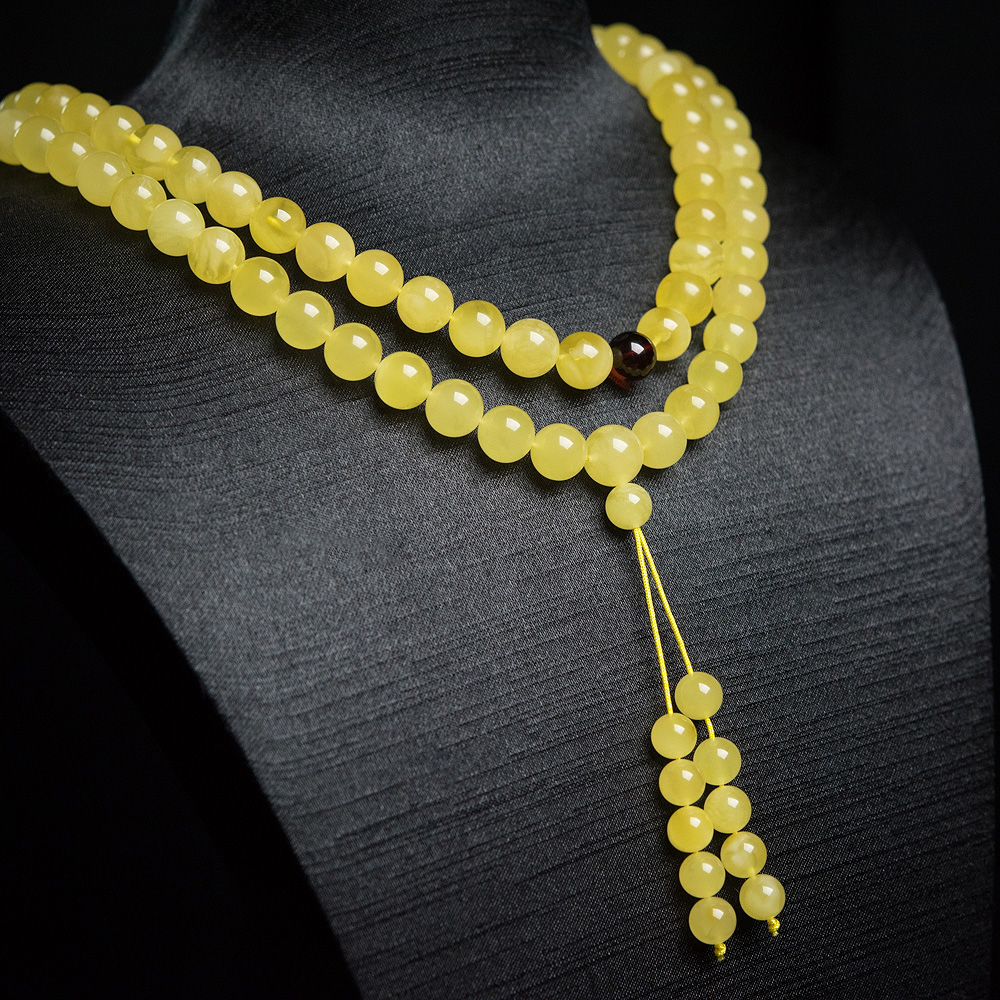 波罗的海鸡油黄金绞蜜108佛珠-红掌柜