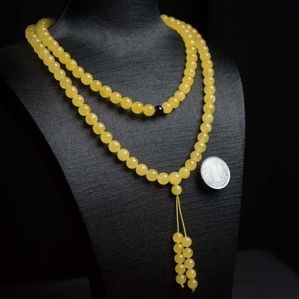 鸡油黄金绞蜜佛珠-红掌柜