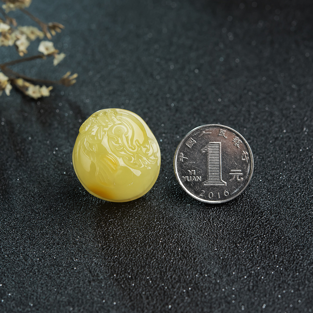 波罗的海鸡油黄蜜蜡钱袋挂坠-红掌柜