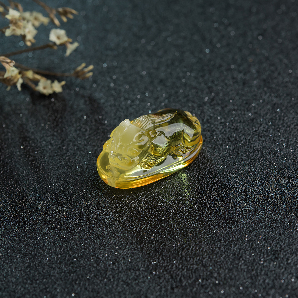 鸡油黄金绞蜜貔貅吊坠-红掌柜