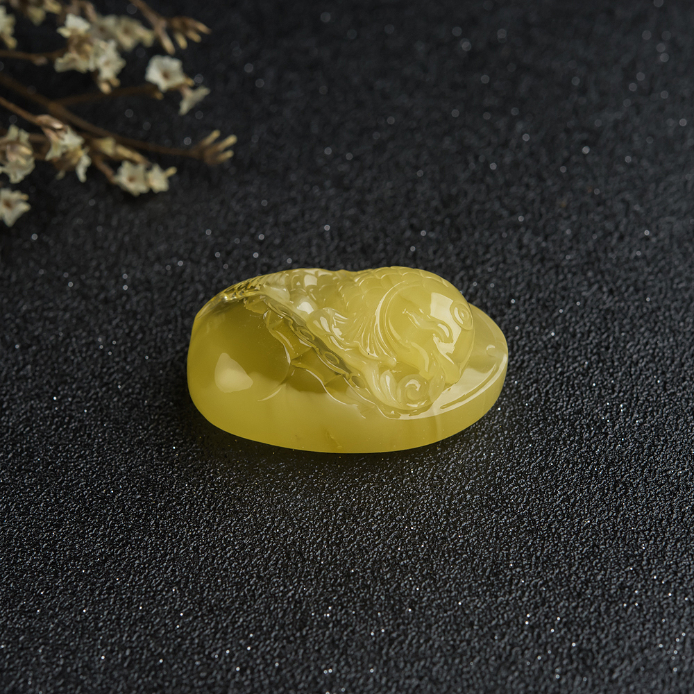 蜜蜡连年有余挂坠-红掌柜