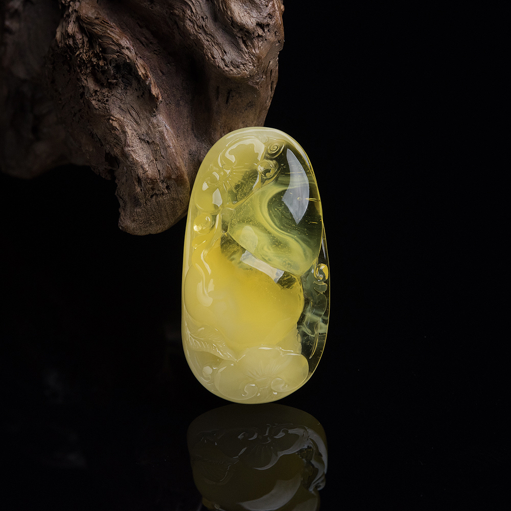 鸡油黄金绞蜜葫芦吊坠-红掌柜