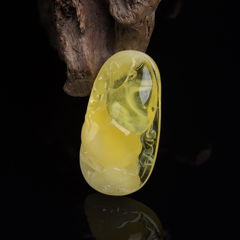 鸡油黄蜜蜡葫芦吊坠-红掌柜