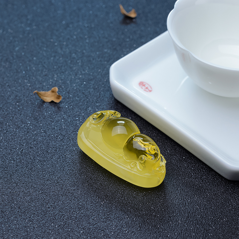 波罗的海天然鸡油黄金绞蜜吊坠-红掌柜