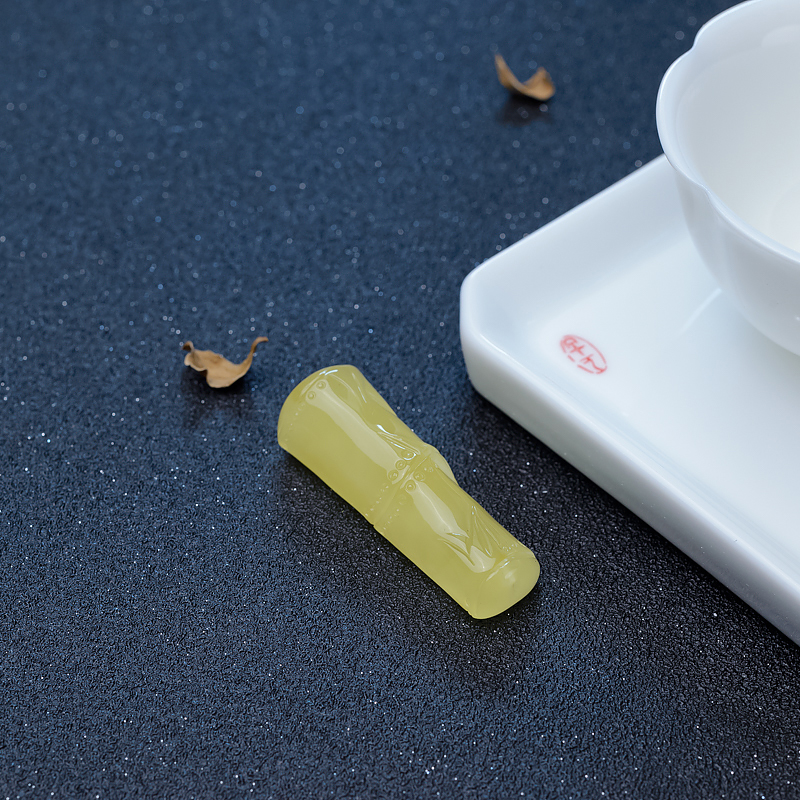 柠檬黄蜜蜡竹节吊坠-红掌柜