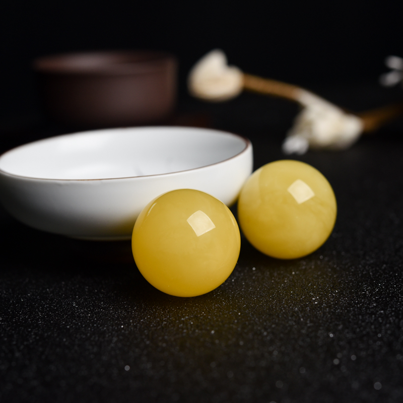 30mm蜜蜡圆珠（两件）-红掌柜