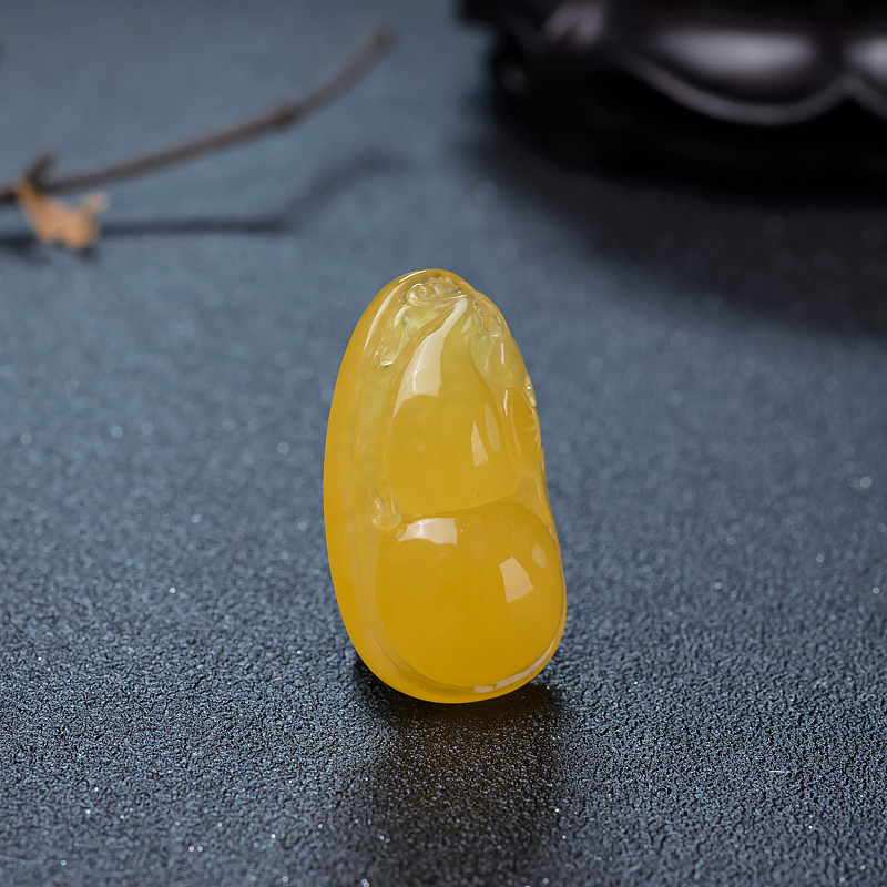 鸡油黄蜜蜡吊坠-红掌柜