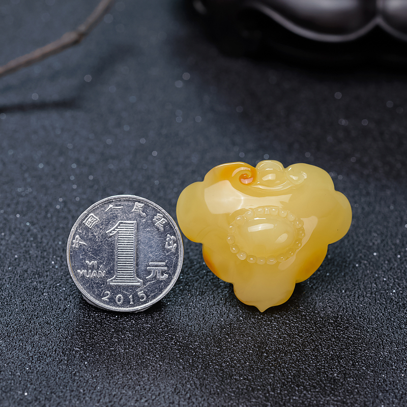 天然蜜蜡如意吊坠-红掌柜