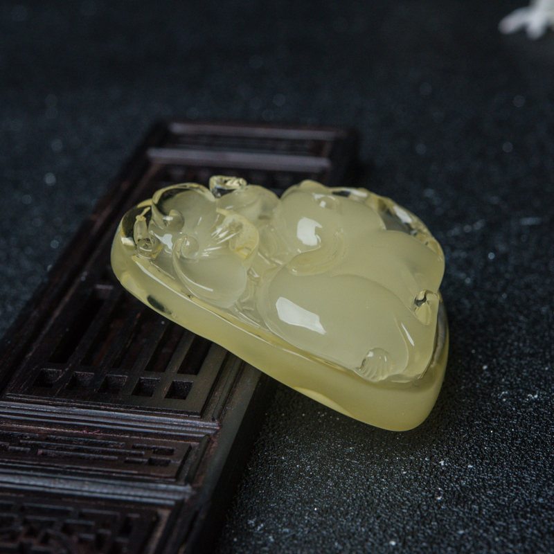 天然蜜蜡吊坠-红掌柜