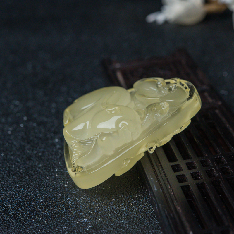 柠檬黄蜜蜡吊坠-红掌柜