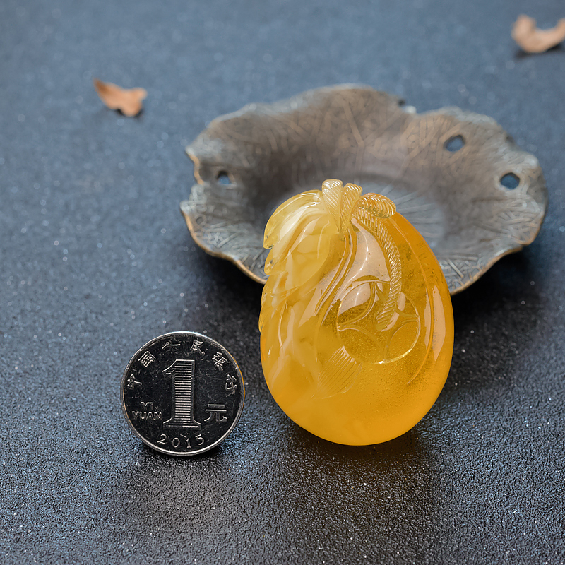 鸡油黄蜜蜡钱袋-红掌柜