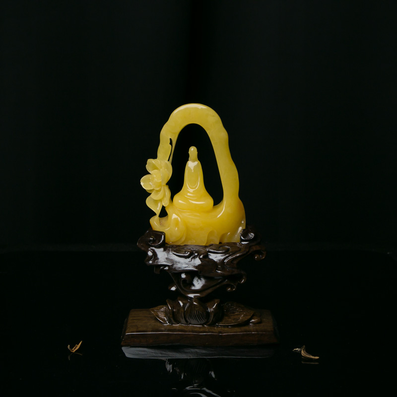 蜜蜡悟道摆件-红掌柜