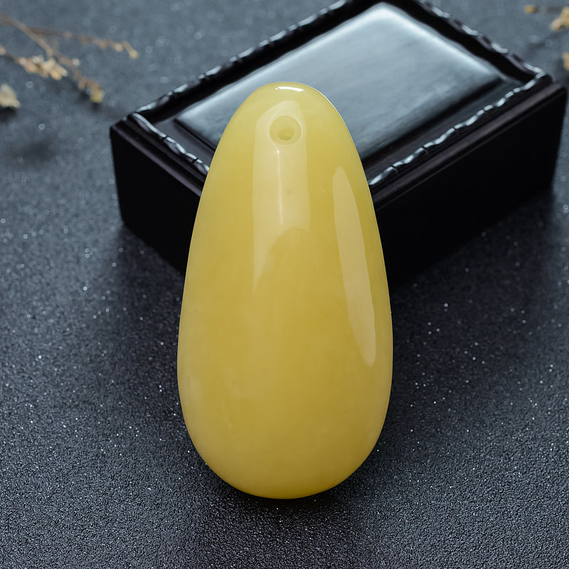 柠檬黄蜜蜡随形吊坠-红掌柜