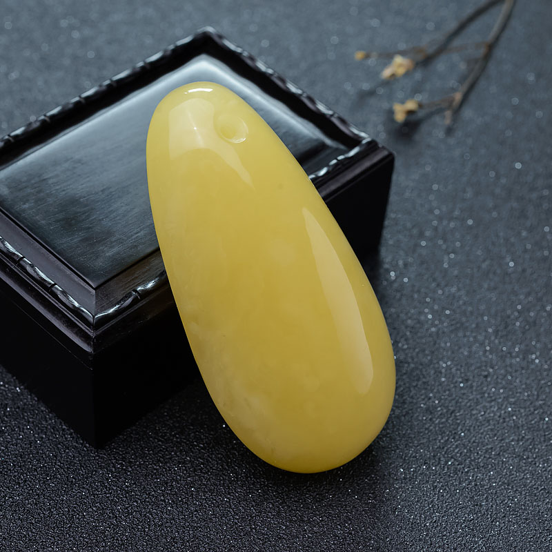 柠檬黄蜜蜡吊坠-红掌柜