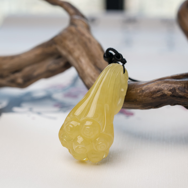 蜜蜡连生贵子吊坠-红掌柜