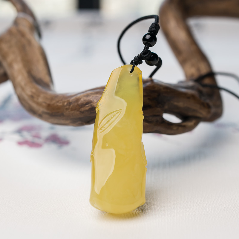 天然蜜蜡知足常乐吊坠-红掌柜