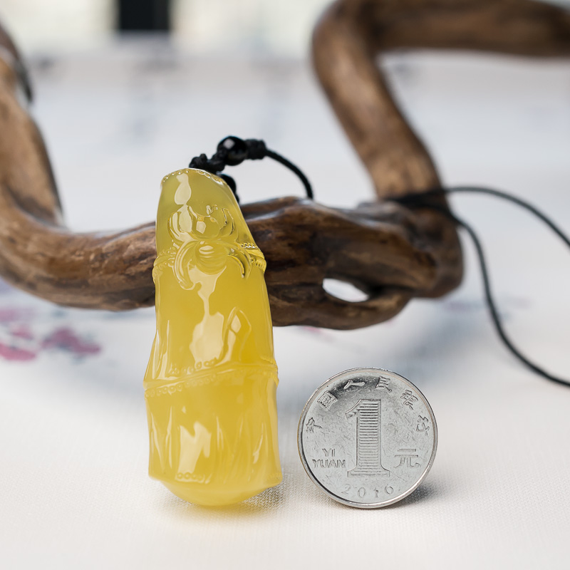 天然蜜蜡知足常乐吊坠-红掌柜