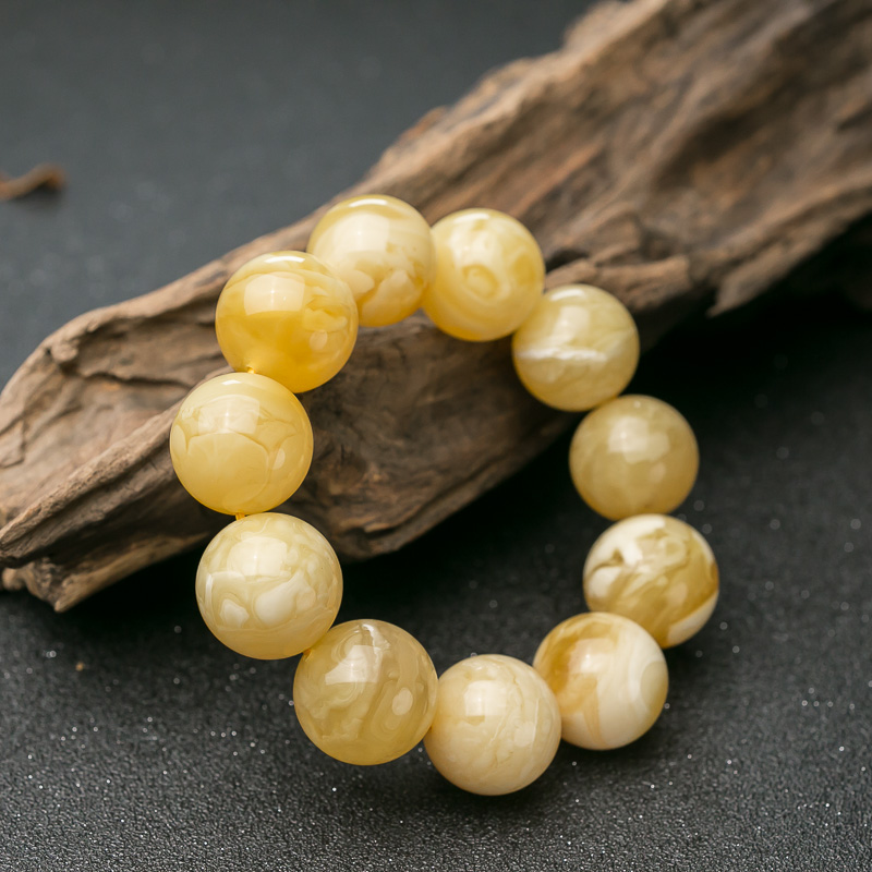 蜜蜡单圈手串-红掌柜