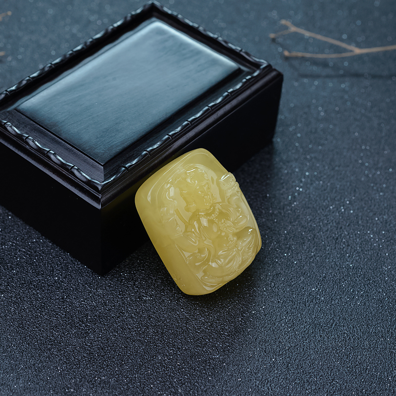 波罗的海柠檬黄蜜蜡虚空藏菩萨吊坠-红掌柜