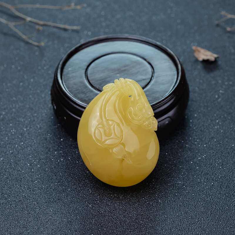 波罗的海天然蜜蜡代代有钱吊坠-红掌柜