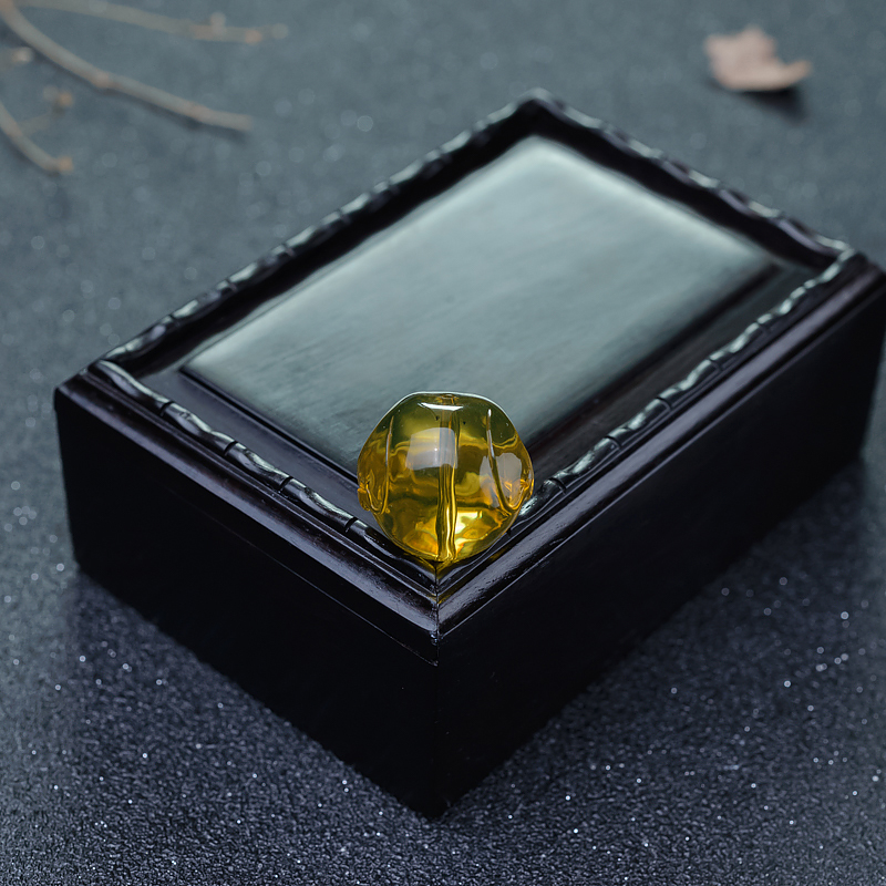 天然墨西哥蓝珀圆珠-红掌柜