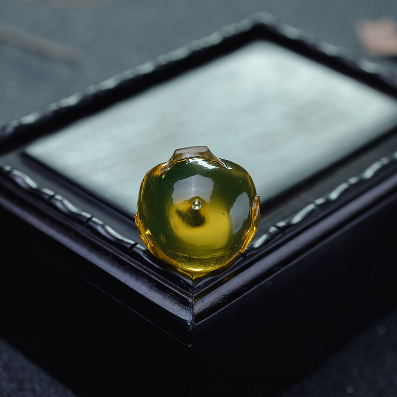 墨西哥蓝珀圆珠-红掌柜