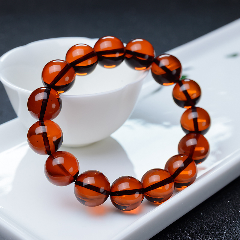 天然血珀单圈手串-红掌柜