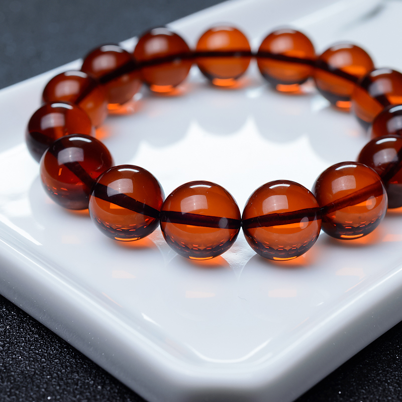 琥珀单圈手串-红掌柜