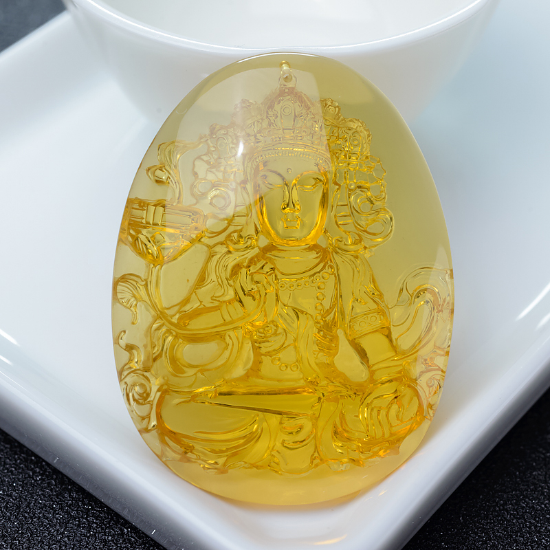 天然金兰珀度母吊坠-红掌柜