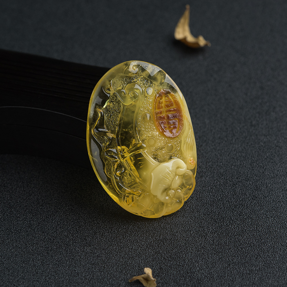 鸡油黄金绞蜜如意吊坠-红掌柜