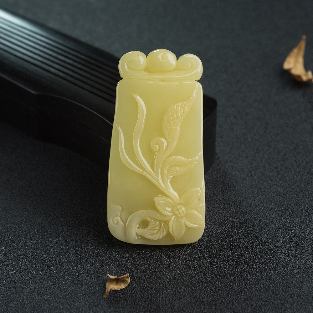 柠檬黄蜜蜡花吊坠-红掌柜