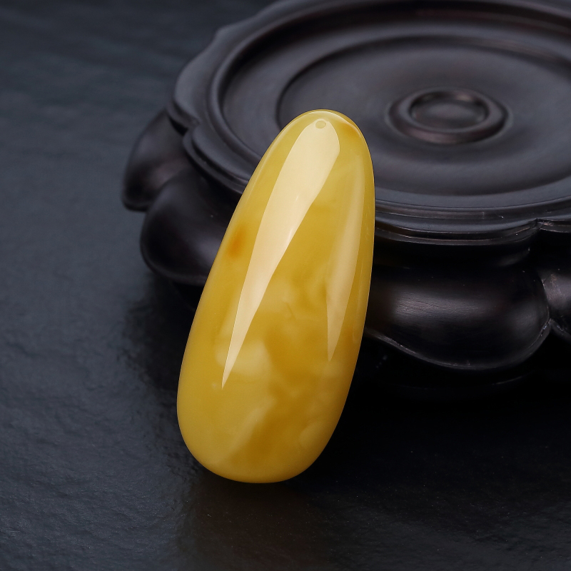 天然鸡油黄蜜蜡随形吊坠-红掌柜