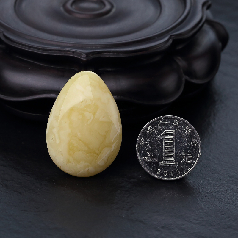 天然浅黄蜜蜡吊坠-红掌柜