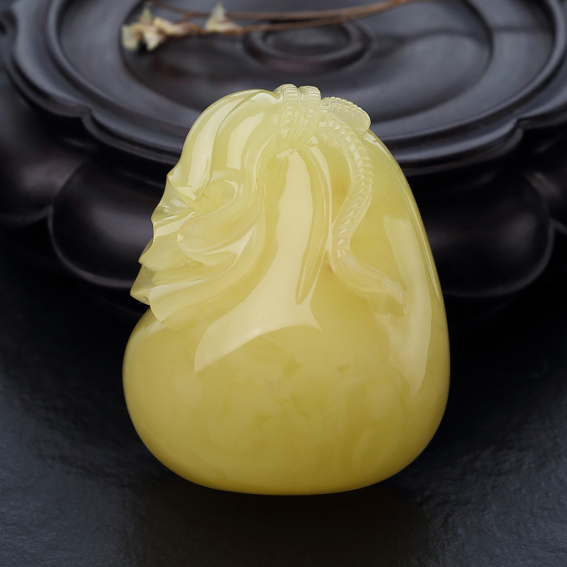 波罗的海天然鸡油黄蜜蜡钱袋吊坠-红掌柜