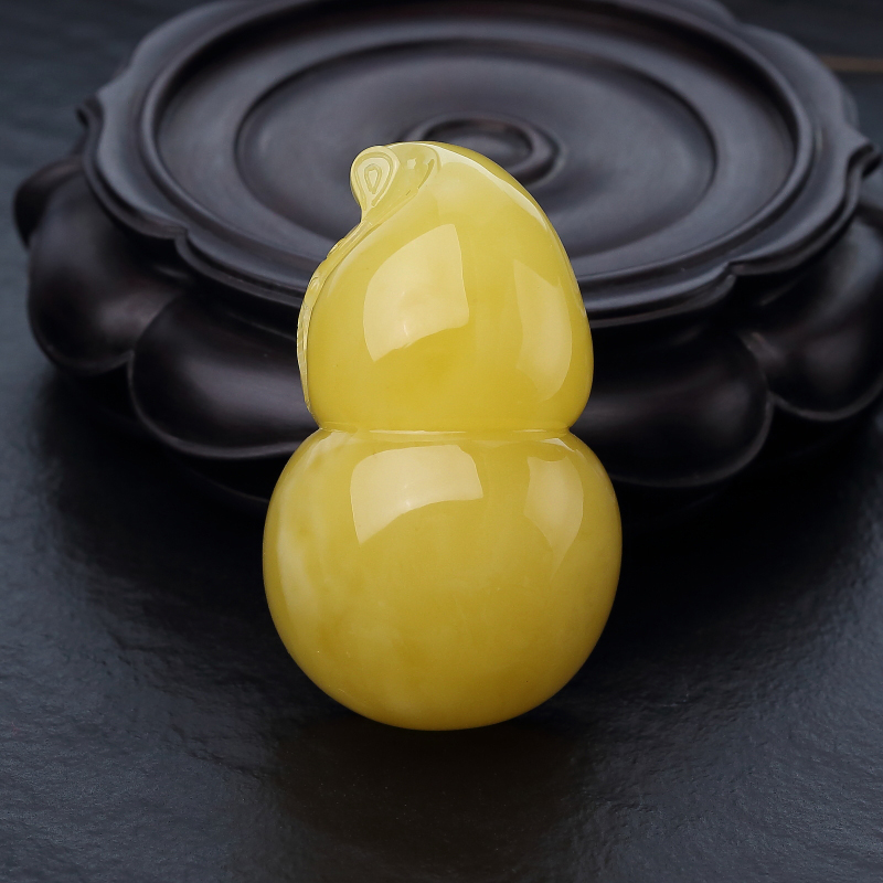 波罗的海天然鸡油黄蜜蜡葫芦吊坠-红掌柜